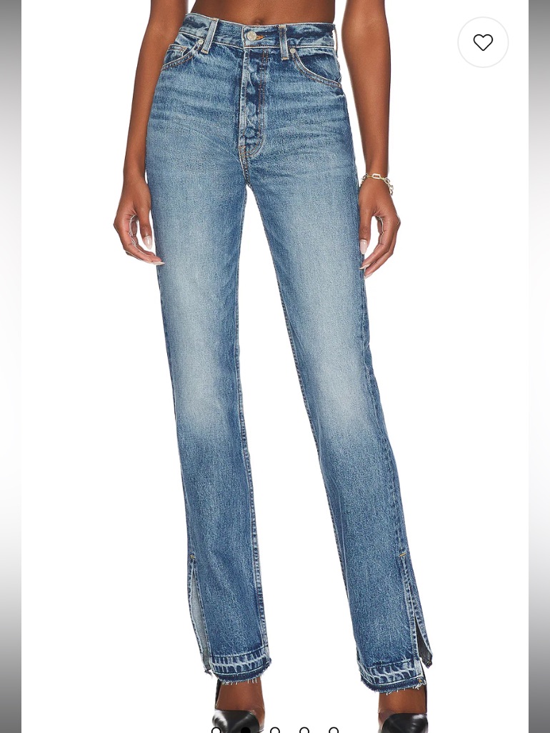 Eb Denim Unraveled Two Jean Straight-Leg With Front Slits - Size: 23